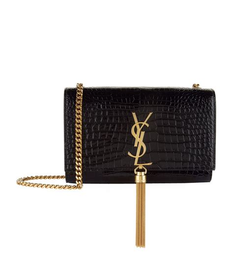 ysl shoulder bag tassel|ysl kate small tassel crocodile.